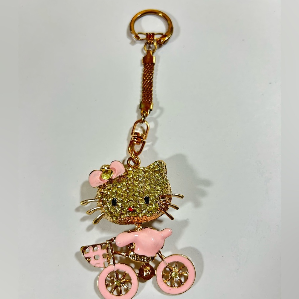 MLKA Hello Kitty Crystal Bicycle Boutique Charm Gold Tone